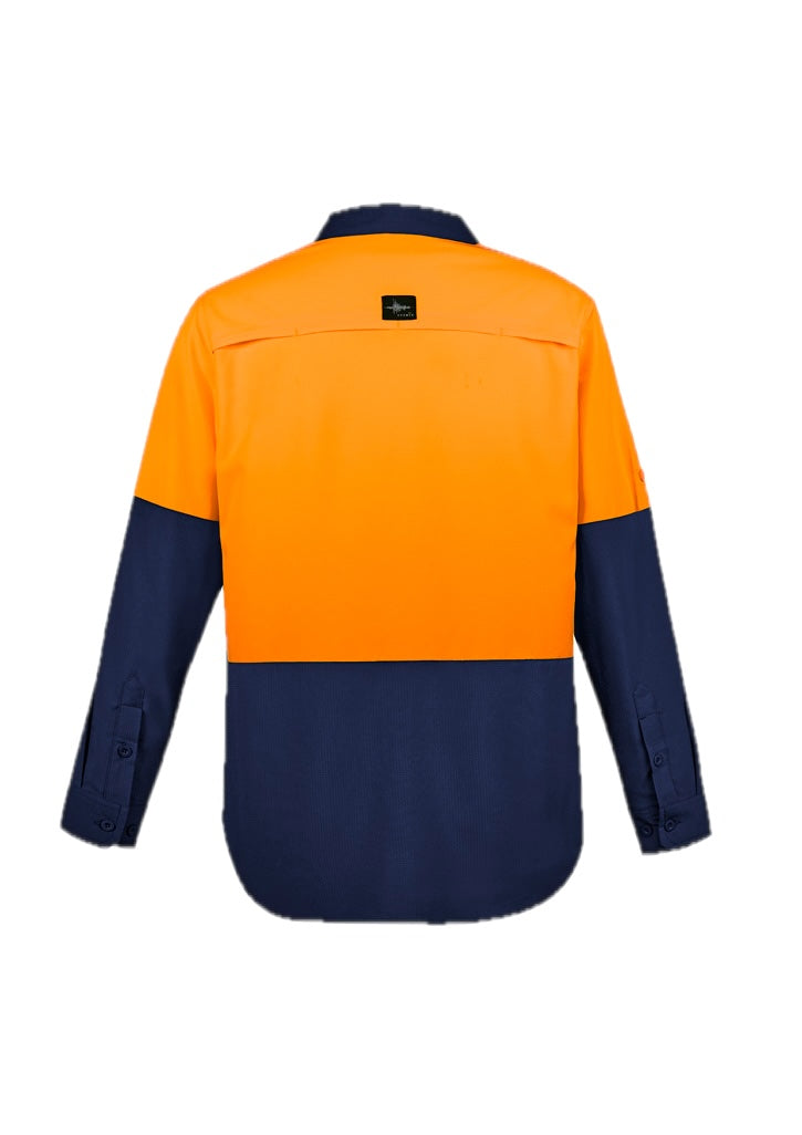 Mens Hi Vis Outdoor Long Sleeve Shirt – back view