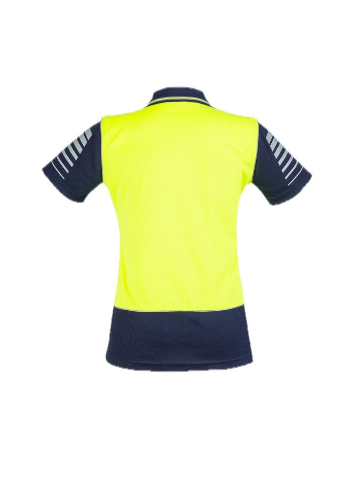 Womens Hi Vis Zone Short Sleeve Polo – back view
