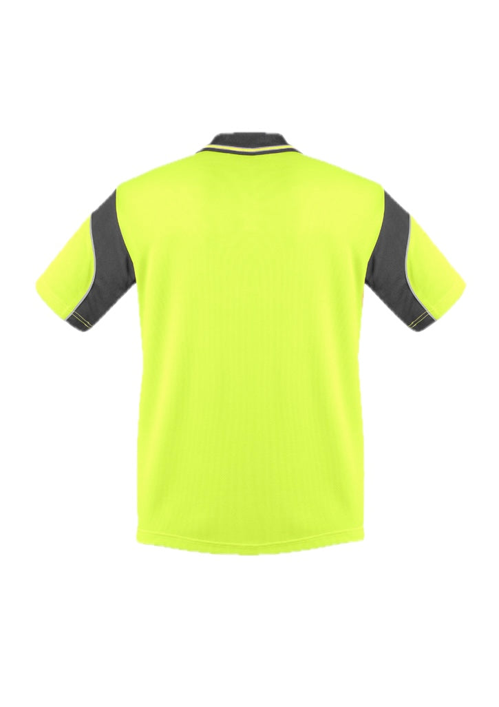Mens Hi Vis Aztec Short Sleeve Polo – back view