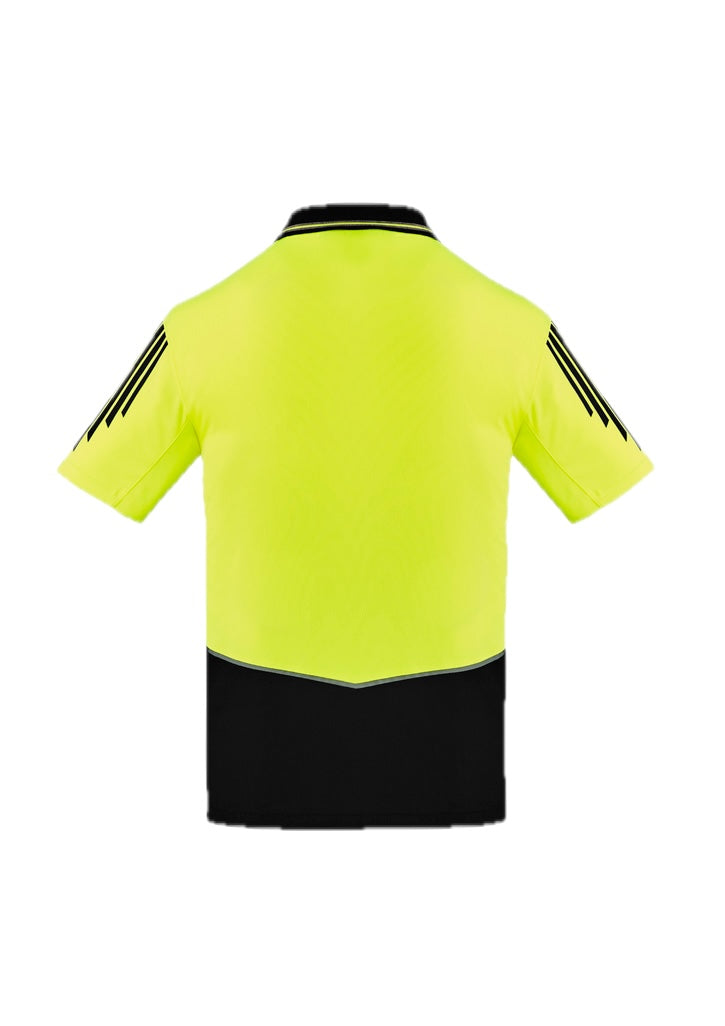 Mens Hi Vis Flux Short Sleeve Polo – back view