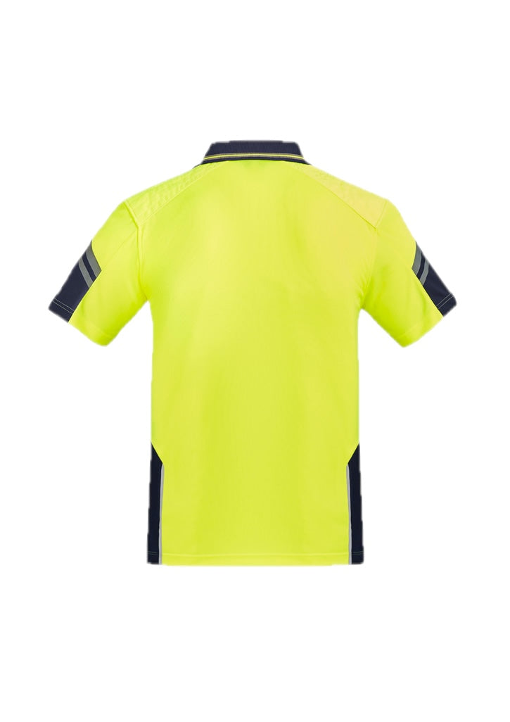 Mens Hi Vis Reinforced Squad Short Sleeve Polo – back view