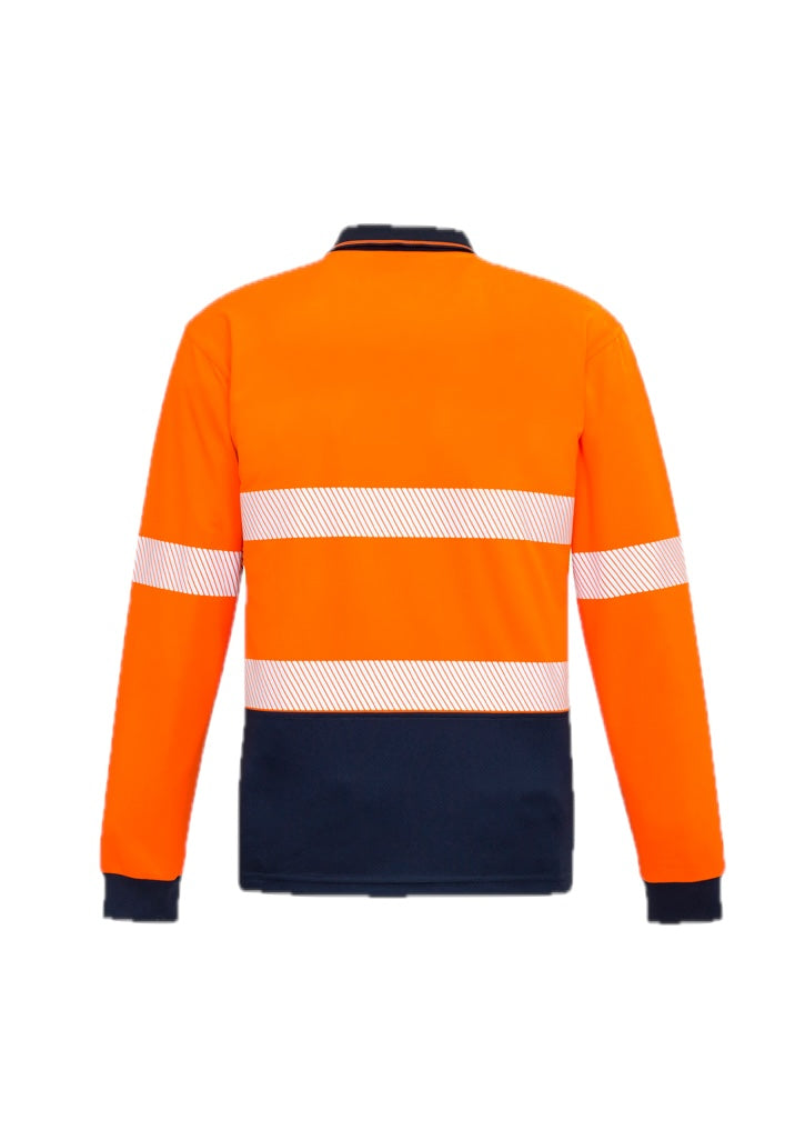 Unisex Hi Vis Segmented Tape Long Sleeve Polo – back view