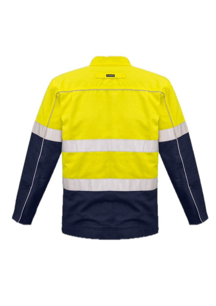 Mens Hi Vis Cotton Drill Jacket – back view