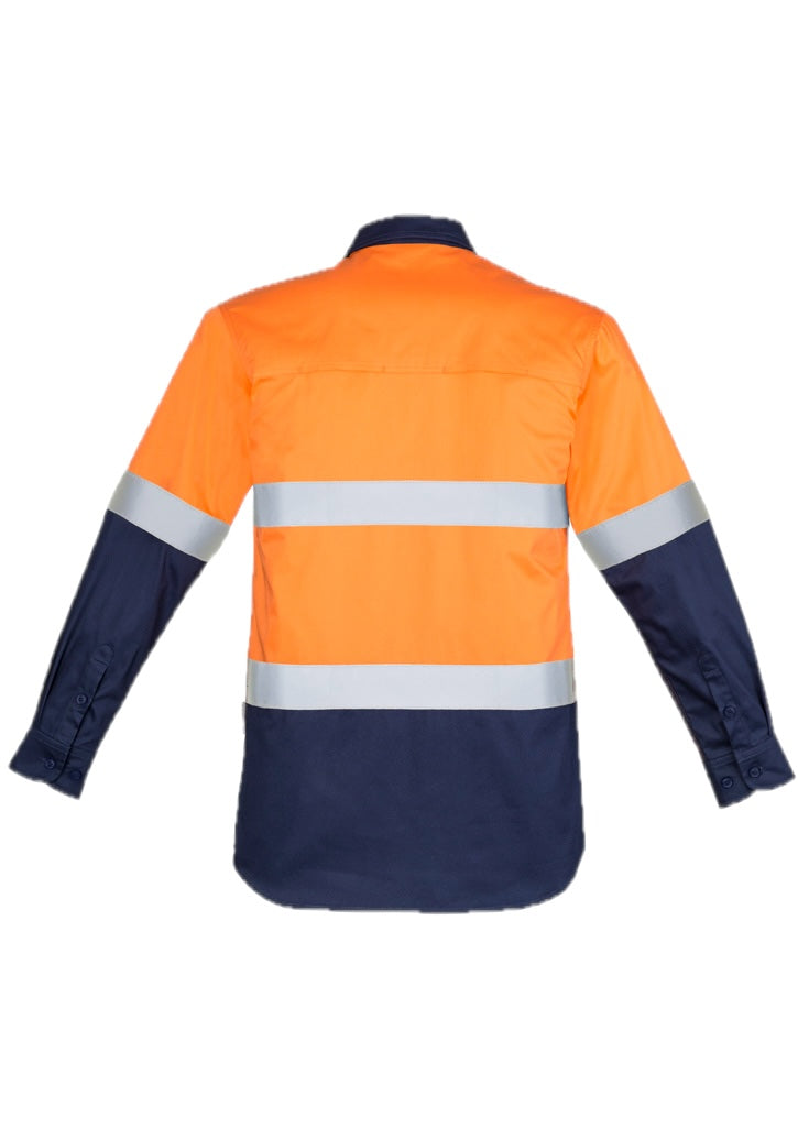 Mens Closed Front Long Sleeve Shirt - Hoop Taped – back view