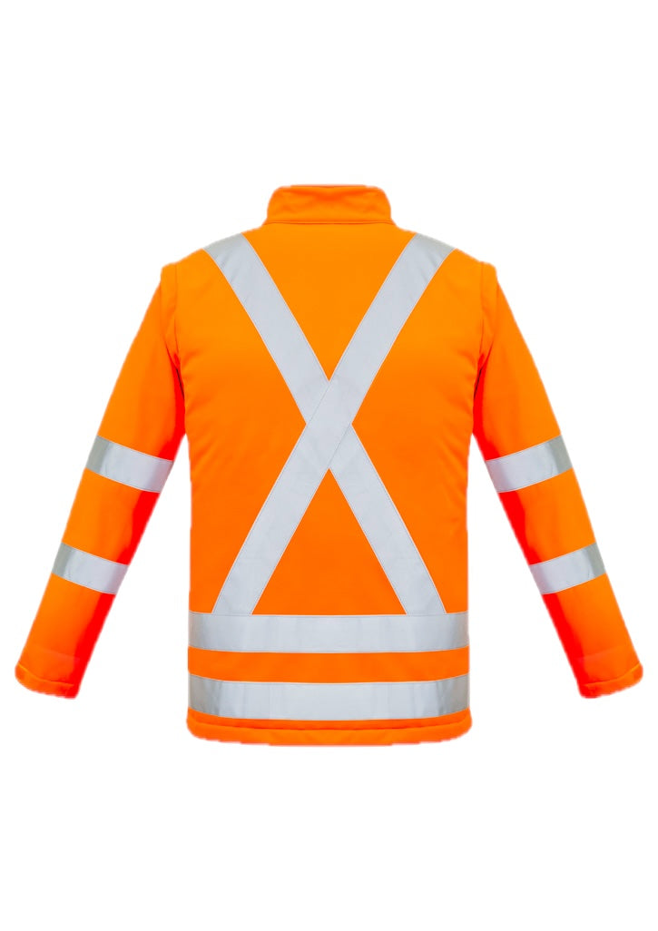 Unisex Hi Vis X Back 2 In 1 Softshell Jacket – back view