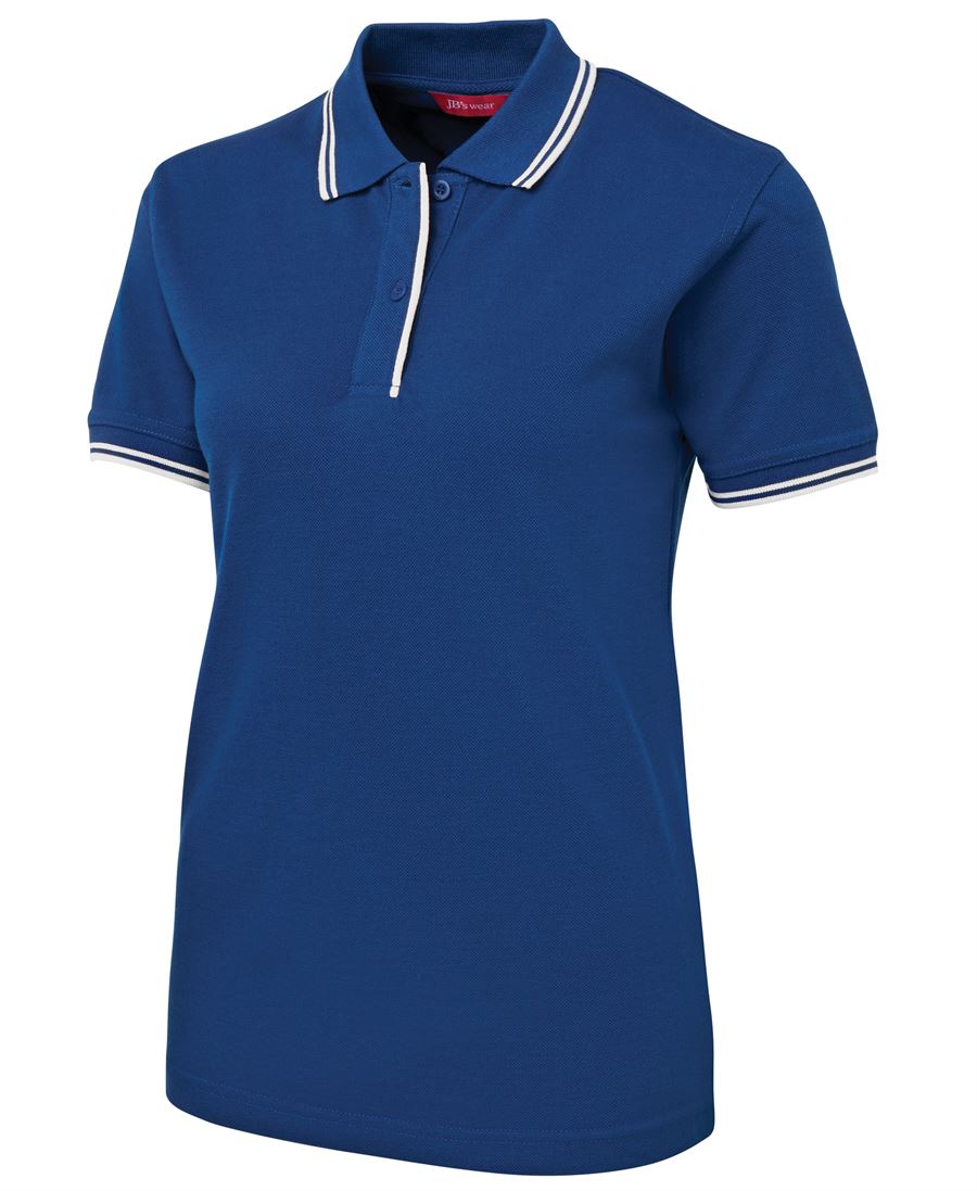 JB's LADIES CONTRAST POLO – angled view