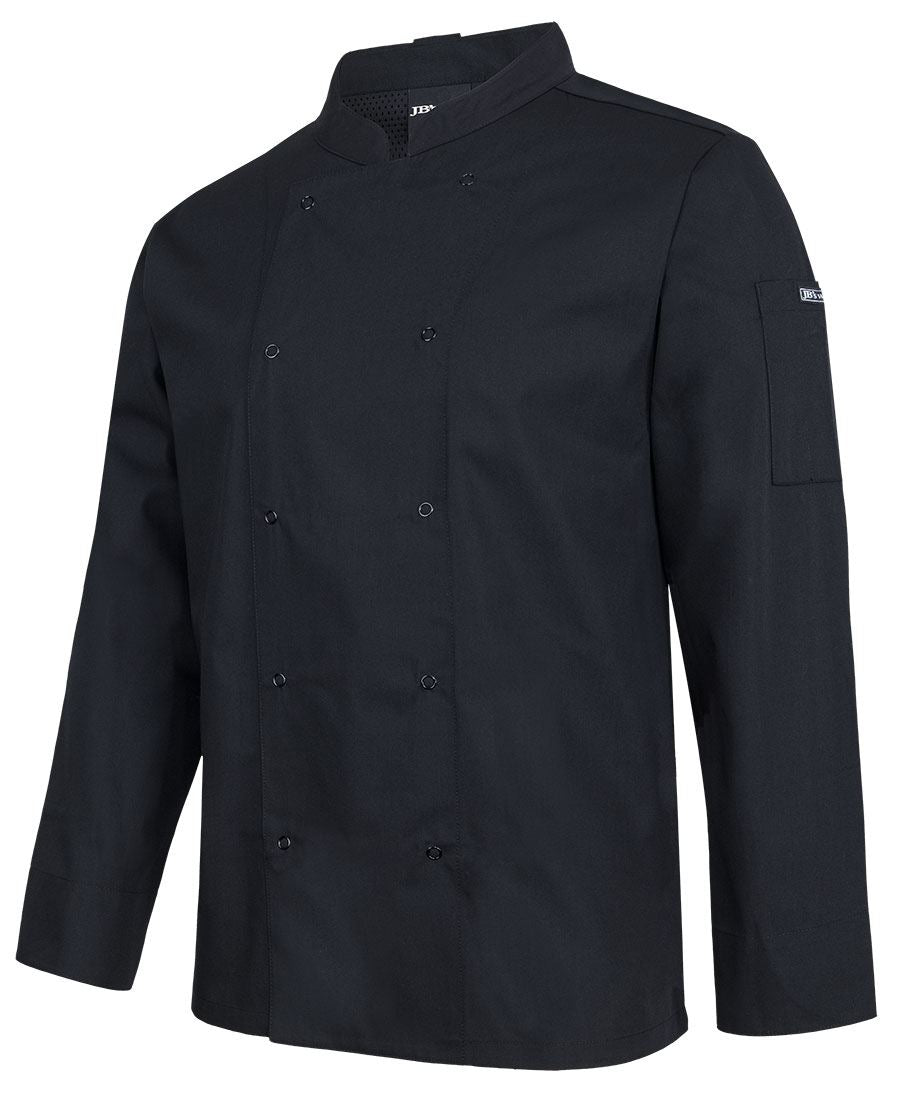 JB's L/S SNAP BUTTON CHEFS JACKET – angled view