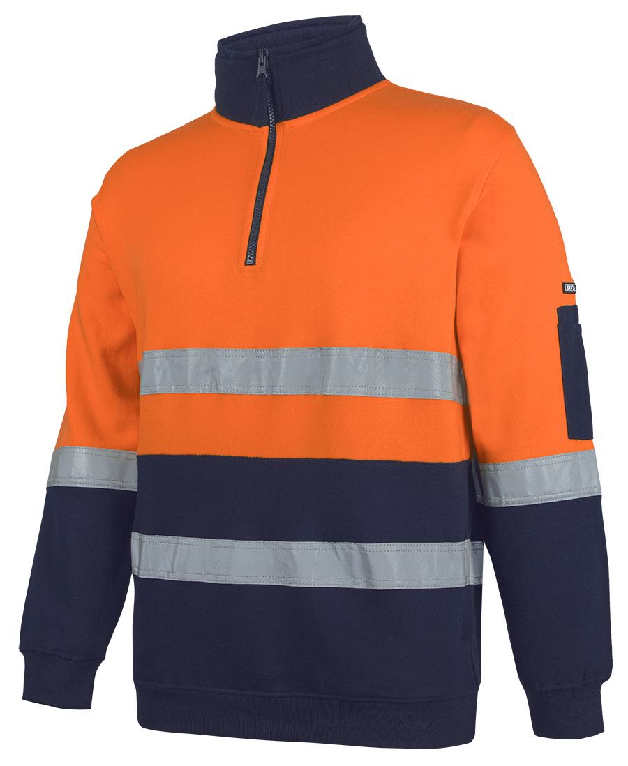 JB's HV 310 (D+N) COTTON 1/2 ZIP FLEECE – angled view