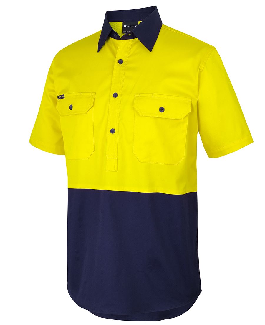 JB's HV CLOSE FRONT S/S 150G WORK SHIRT – angled view