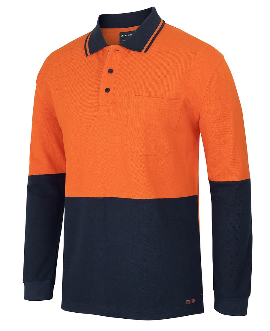 JB's HV L/S COTTON PIQUE TRADITIONAL POLO – angled view