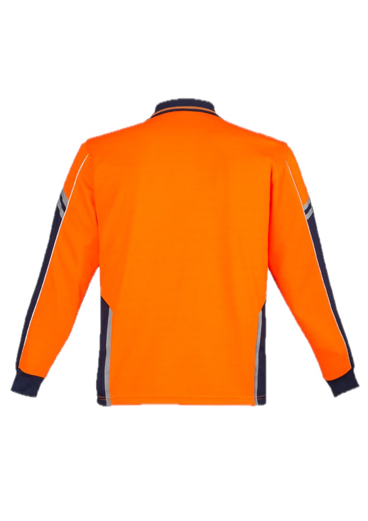 Mens Hi Vis Squad Long Sleeve Polo – back view