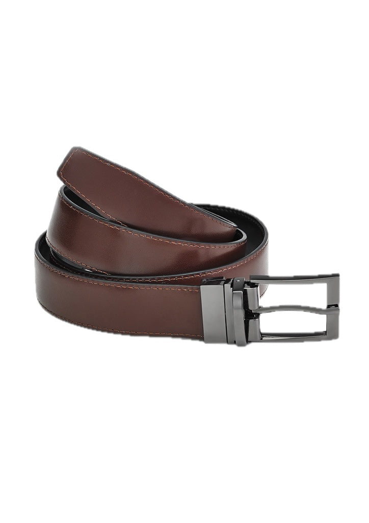 Mens Leather Reversible Belt – brown side
