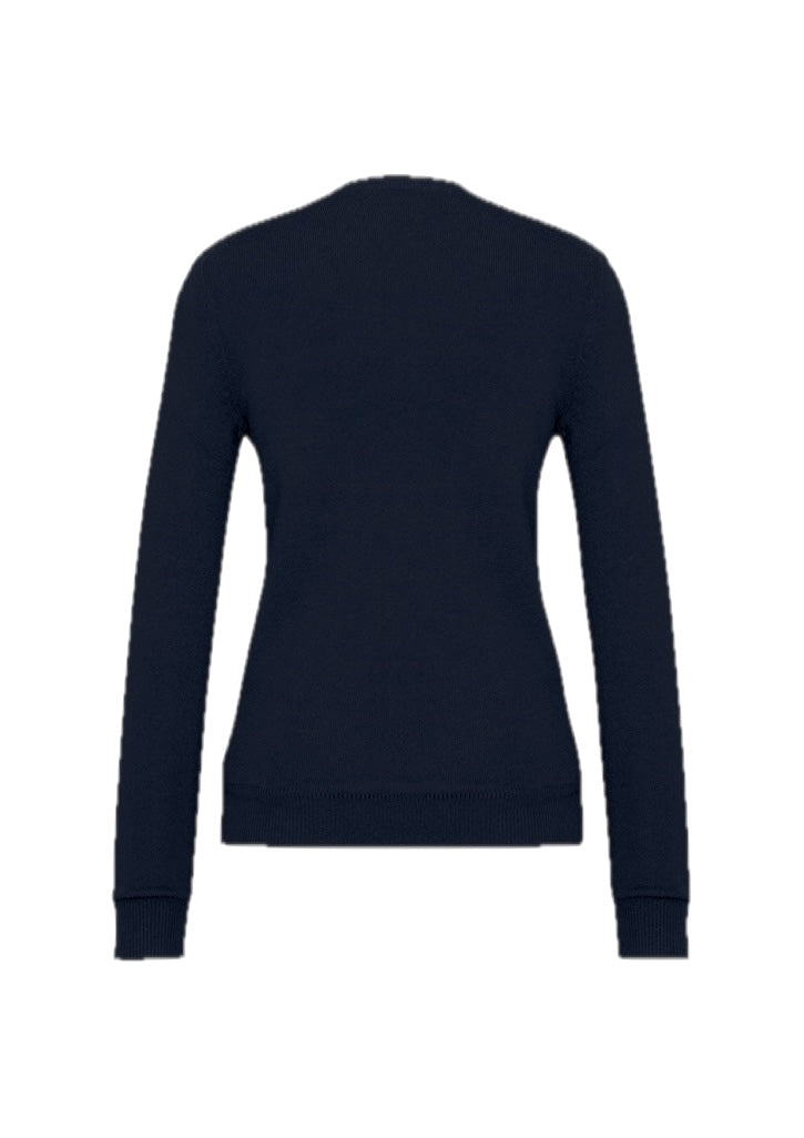 Womens V-Neck Knit Pullover – back view