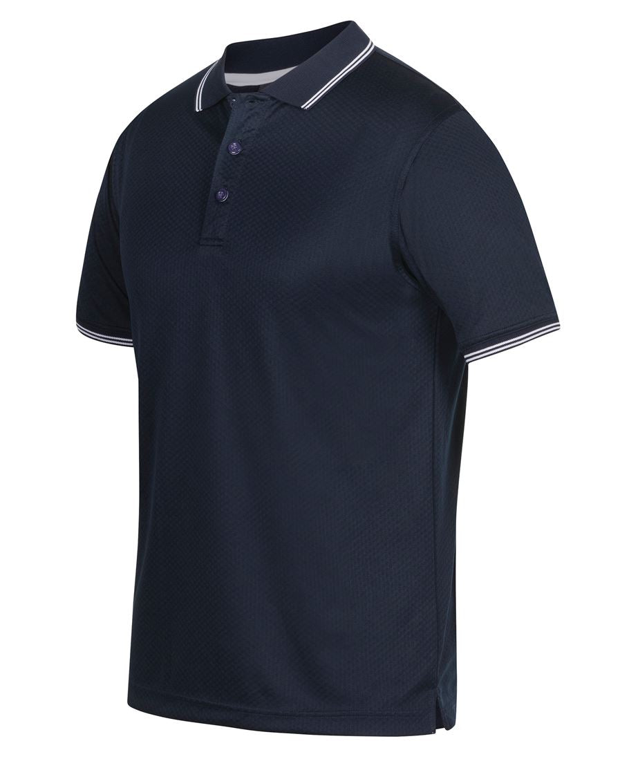 PODIUM JACQUARD CONTRAST POLO – angled view
