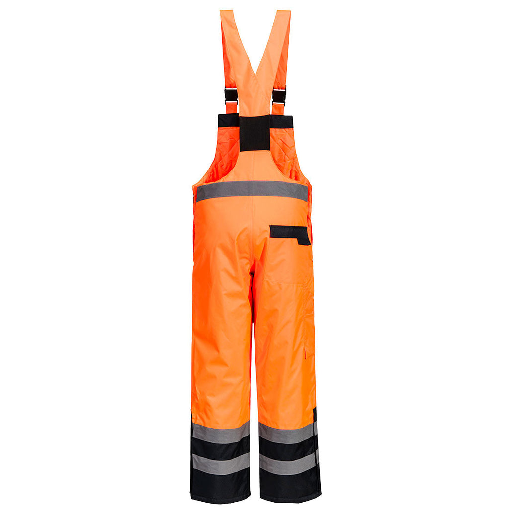 Hi-Vis Contrast Winter Bib and Brace – back view