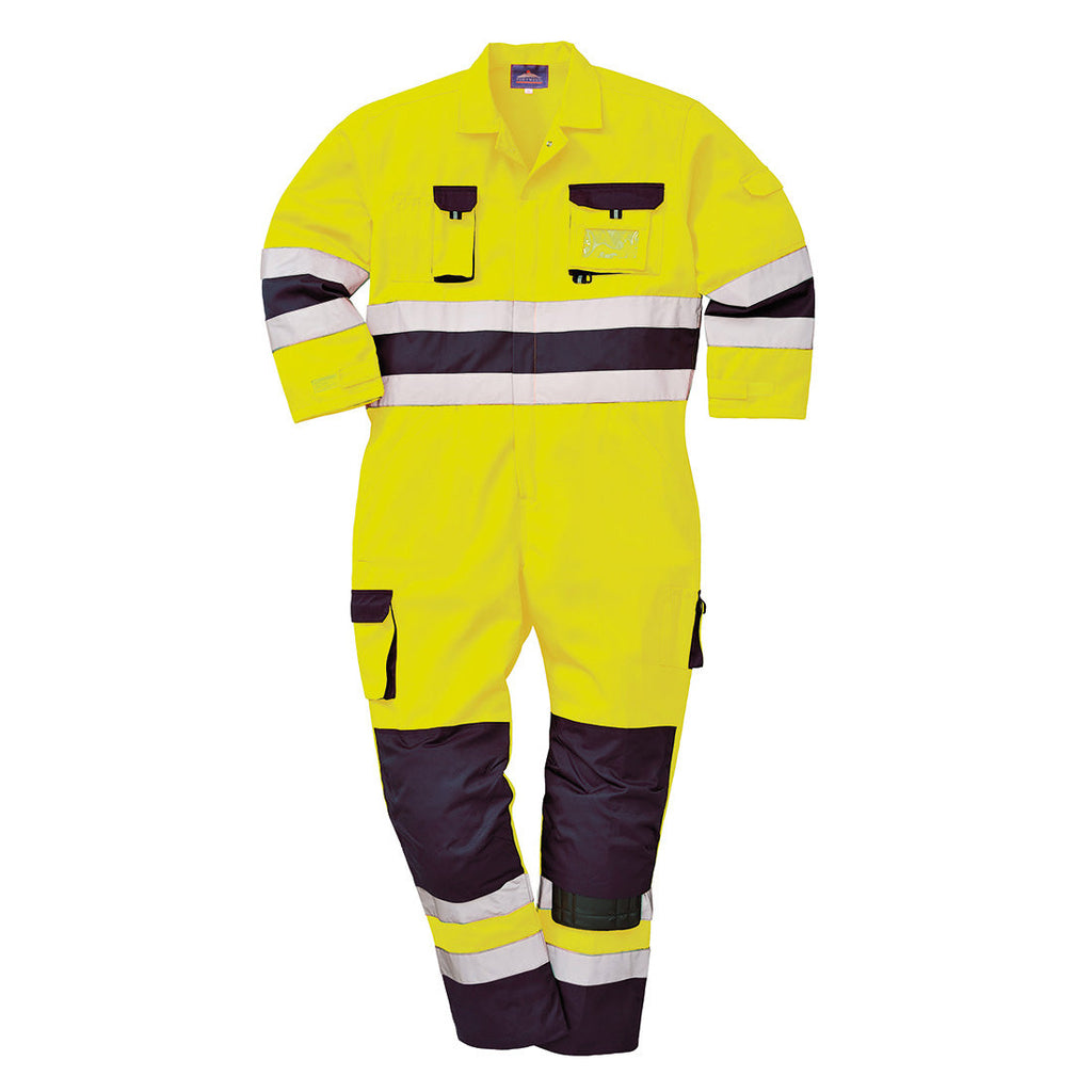 Nantes Hi-Vis Contrast Work Coverall – angled view