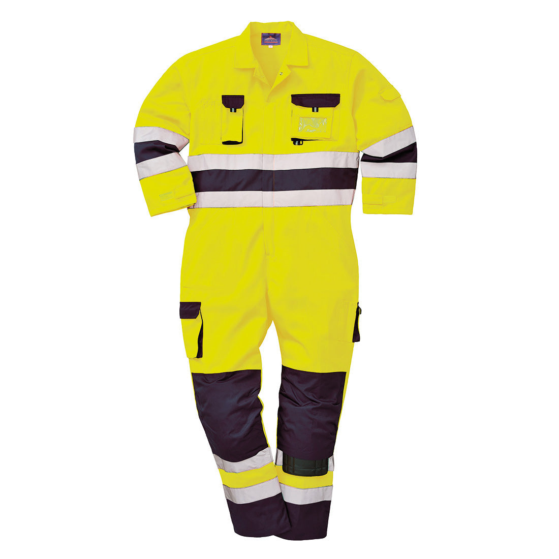Nantes Hi-Vis Contrast Work Coverall – angled view
