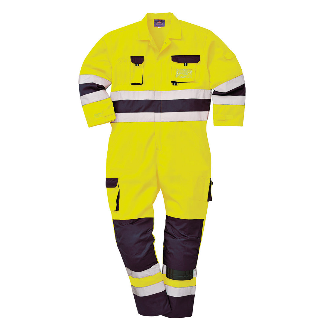 Nantes Hi-Vis Contrast Work Coverall – angled view