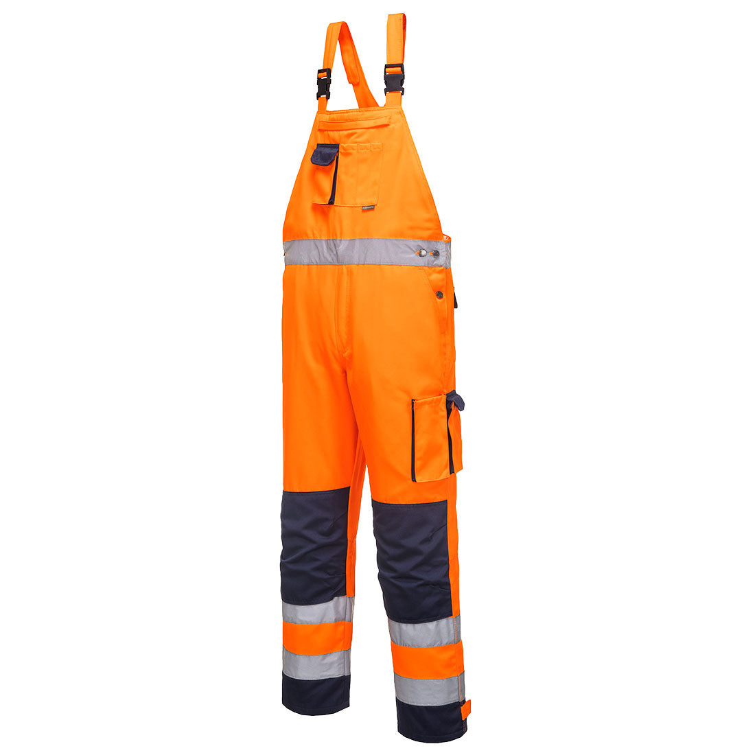 Dijon Hi-Vis Contrast Work Bib and Brace – angled view