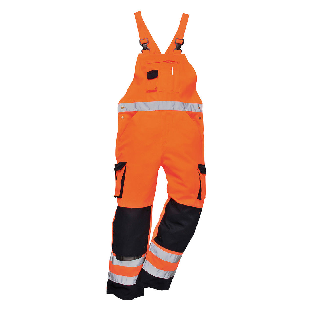 Dijon Hi-Vis Contrast Work Bib and Brace – side view