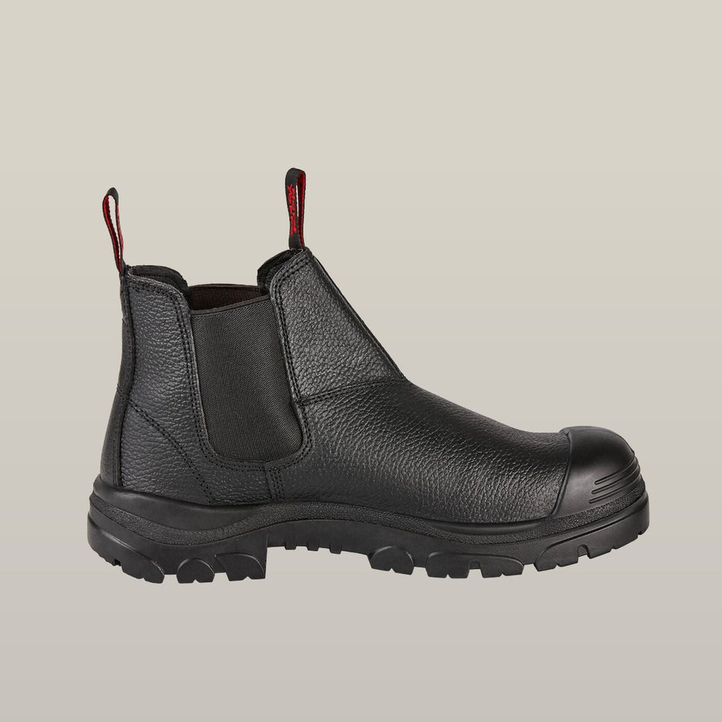 Grit Pull On Steel Toe Safety Boot - Black – angled view