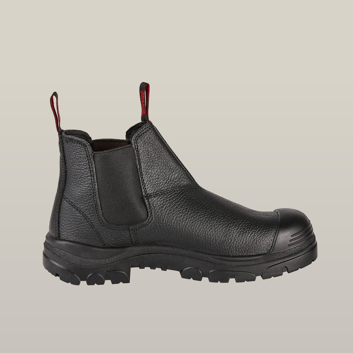 Grit Pull On Steel Toe Safety Boot - Black – angled view