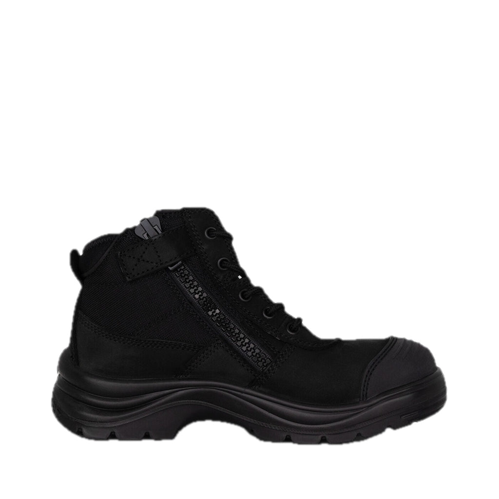 Tradie Women's Zip/Lace Steel Cap Work Boots 5" - Black – side view, other side