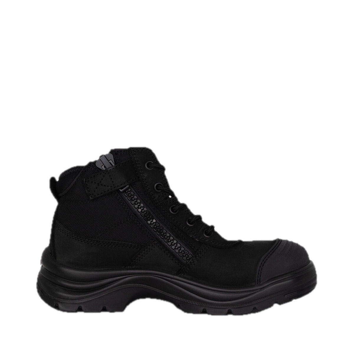 Tradie Women's Zip/Lace Steel Cap Work Boots 5" - Black – side view, other side