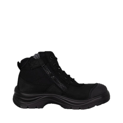 Tradie Women's Zip/Lace Steel Cap Work Boots 5" - Black – side view, other side
