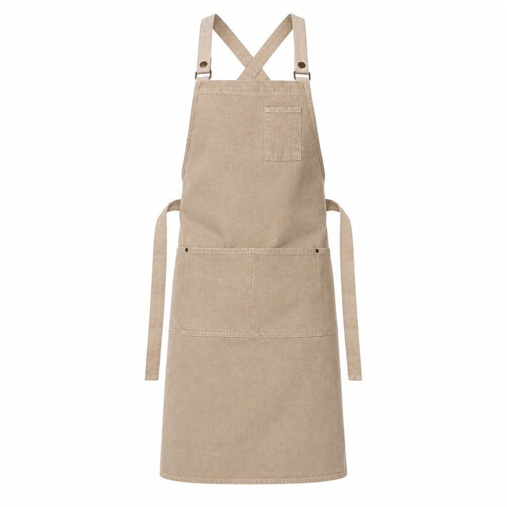 Austin Denim Cross Back Apron- Natural