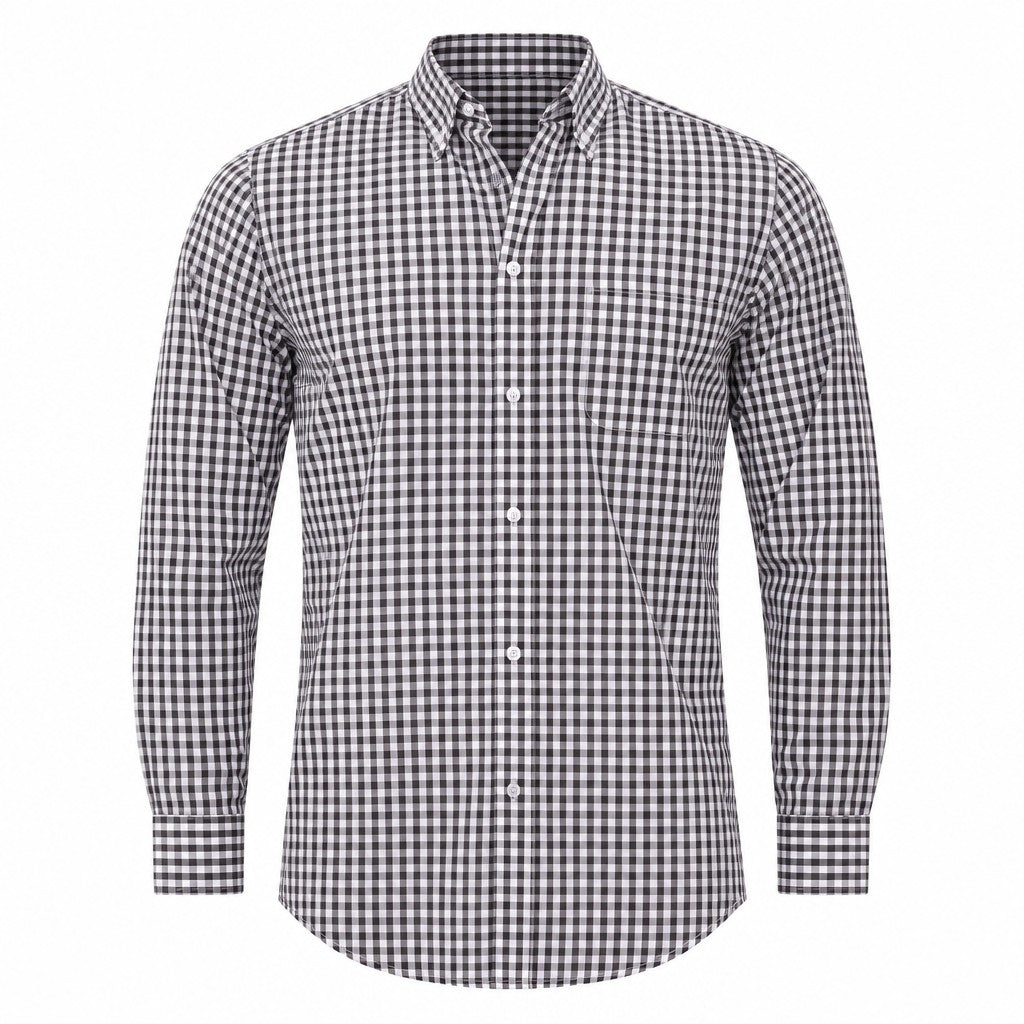 Mens Gingham Dress Shirt