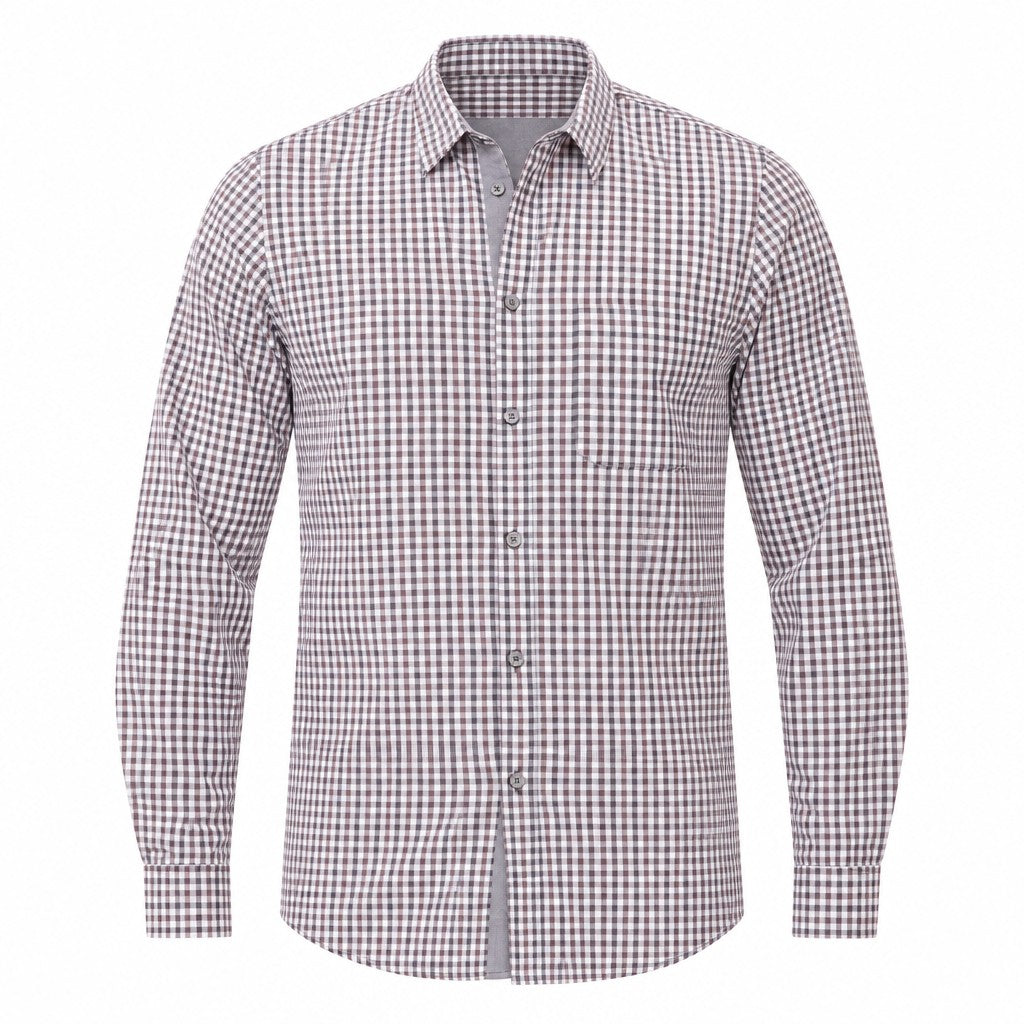 Modern Gingham Long Sleeve Dress Shirt