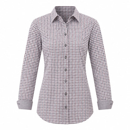 Modern Gingham Long Sleeve Dress Shirt Womens