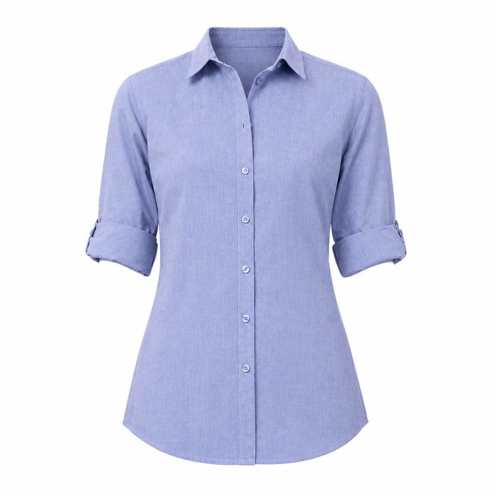 Modern Chambray Dress Shirt Womens