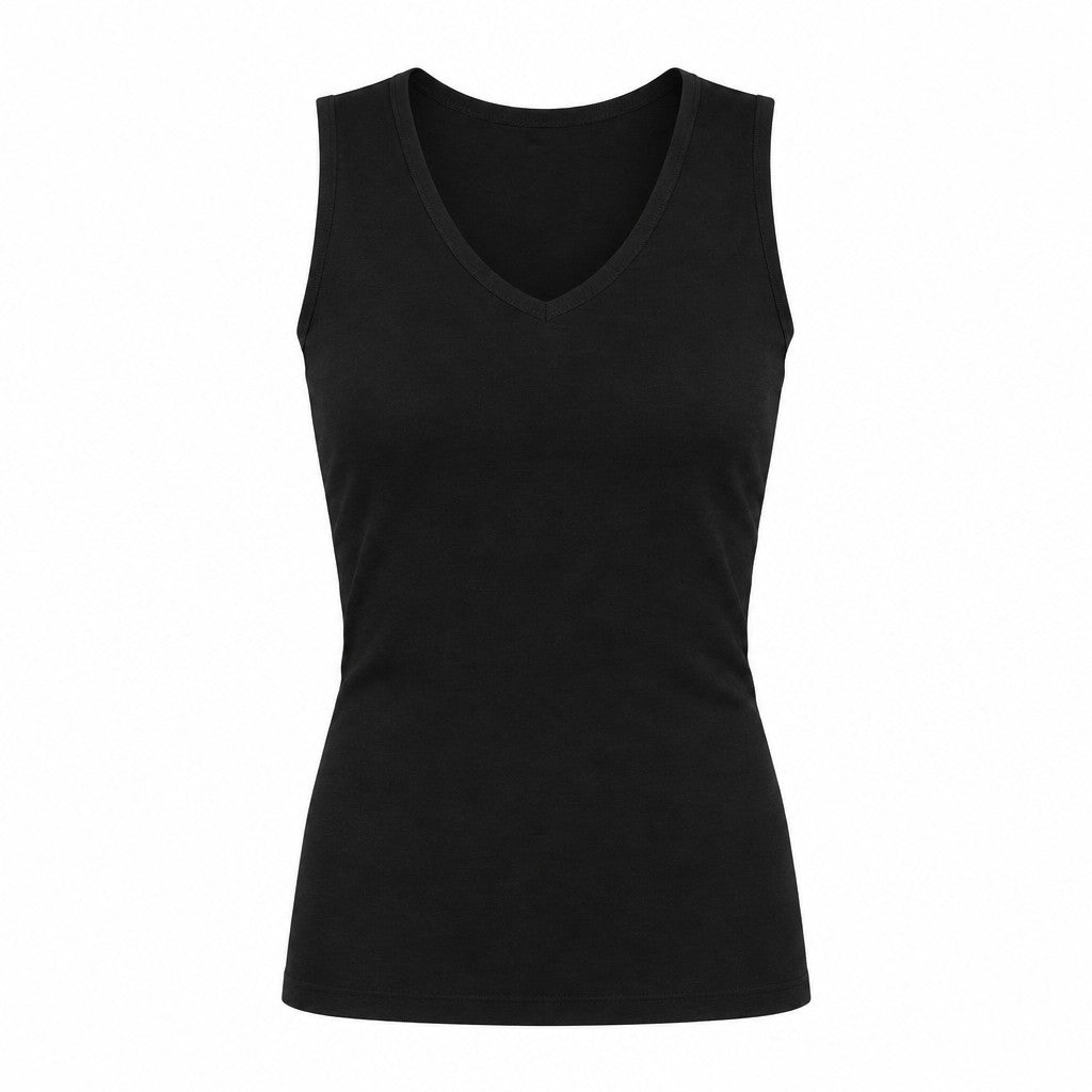 Ladies Sleeveless V Neck Tank Top