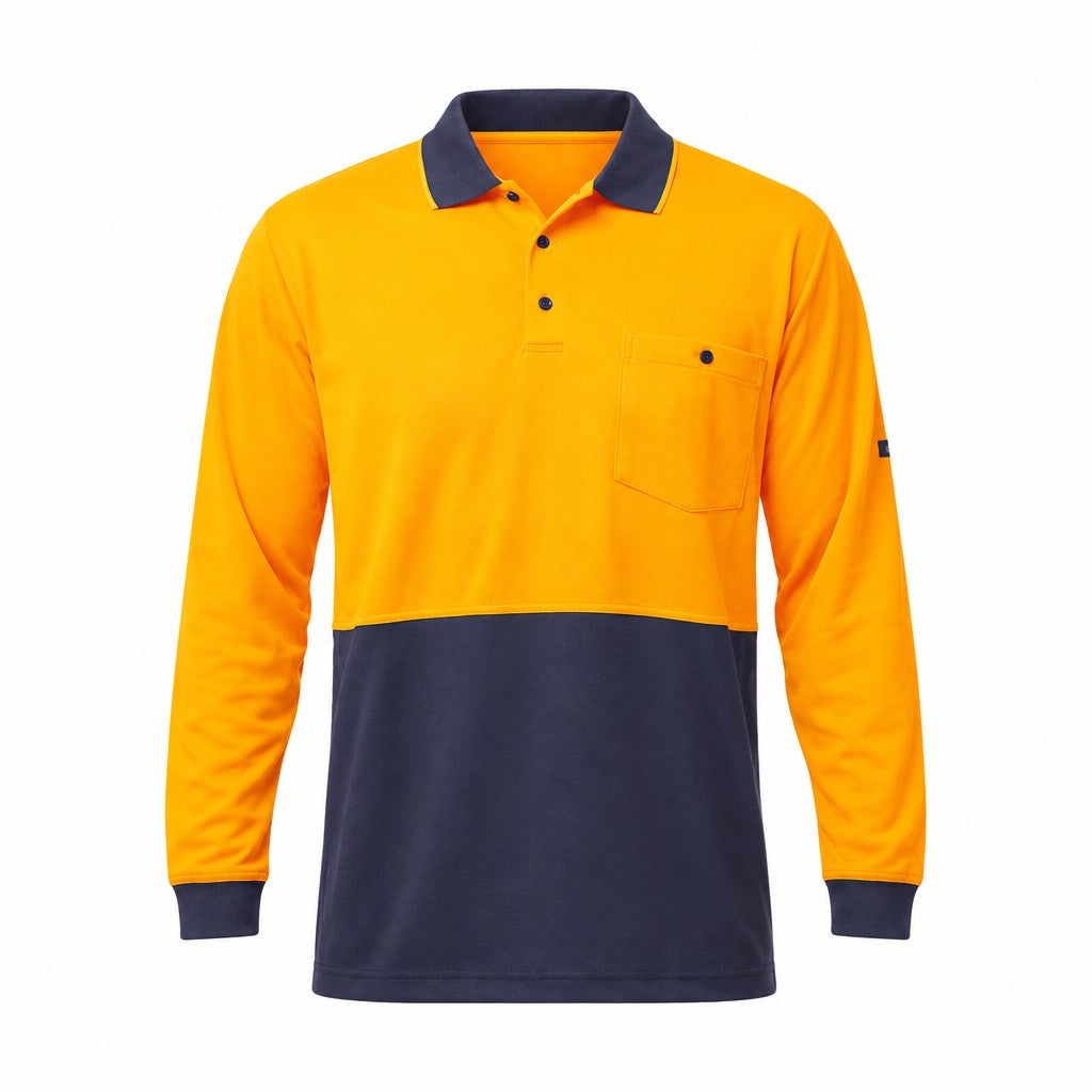 Workcool Hyperfreeze Hi-Vis Two Tone Long Sleeve Polo Shirt