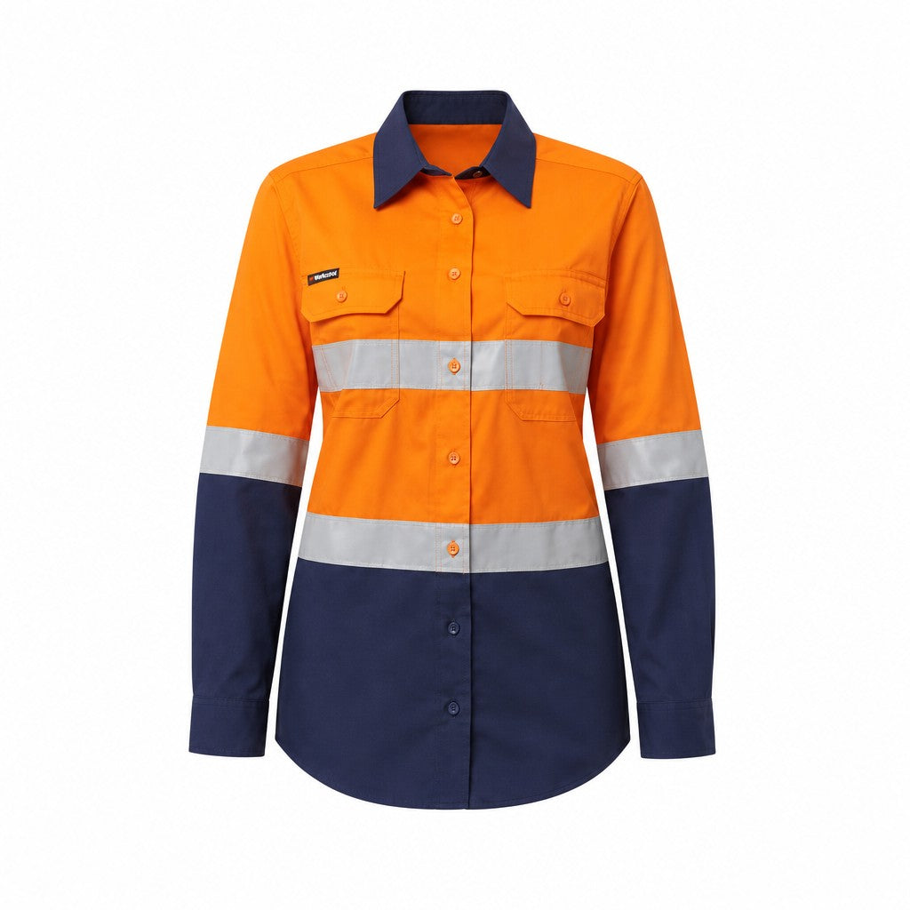 Womens Workcool Vented Spliced Spliced Shirt Taped Long Sleeve