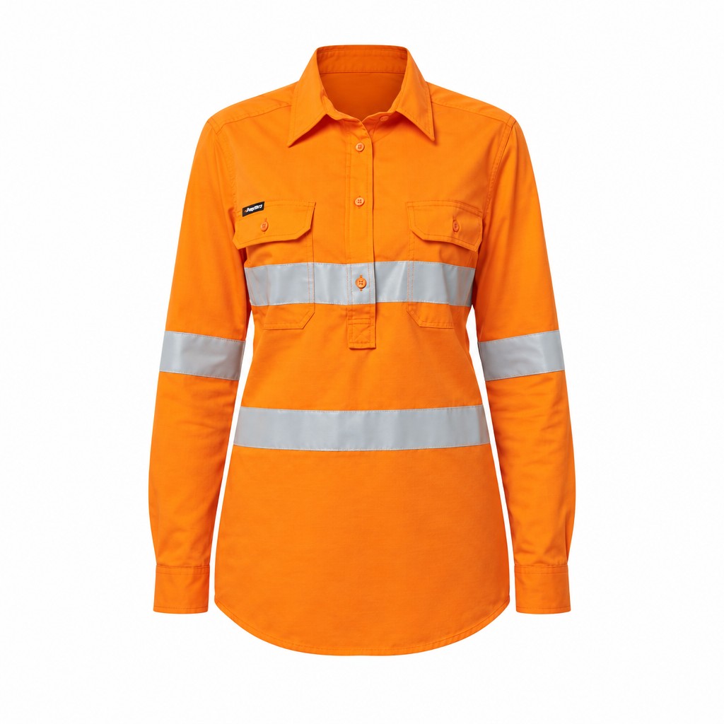 Womens Workcool Vented Closed Front Shirt Taped Long Sleeve
