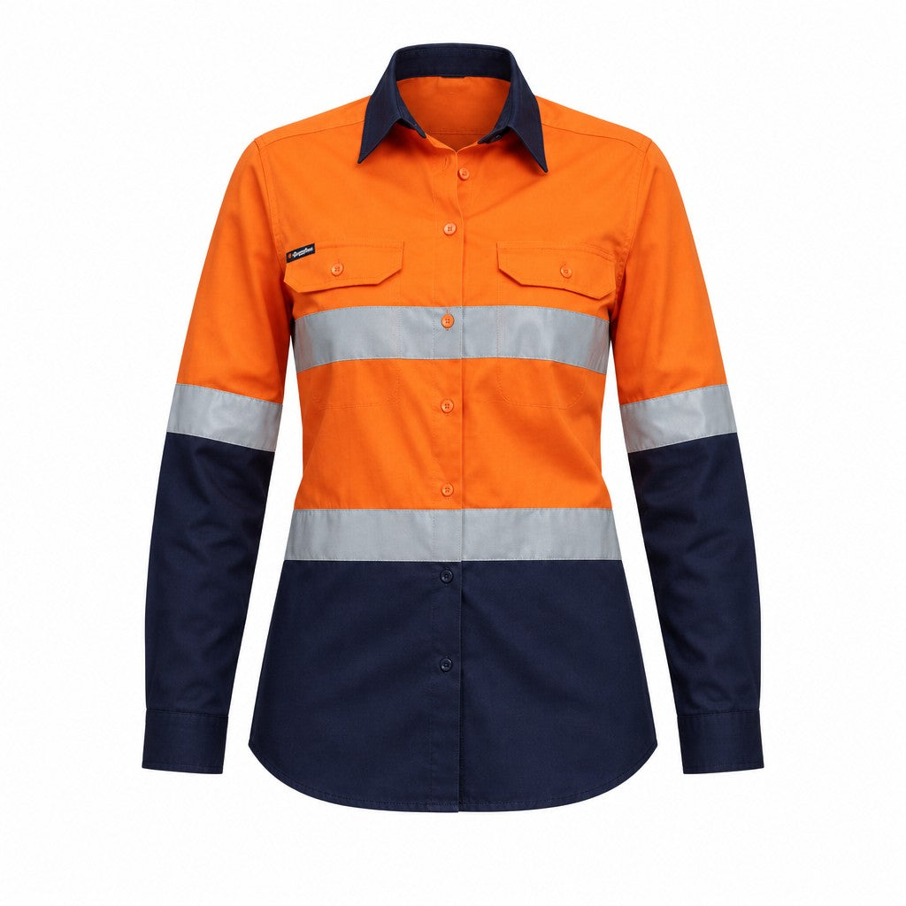 Women's Hi-Vis Reflective Long Sleeve Work Shirt