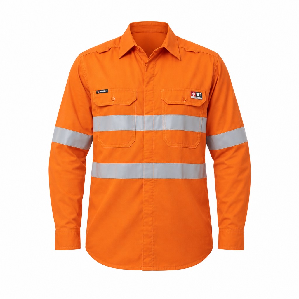 Shieldtec LENZING™ FR Hi-Vis Spliced Open Front Taped Shirt PPE2