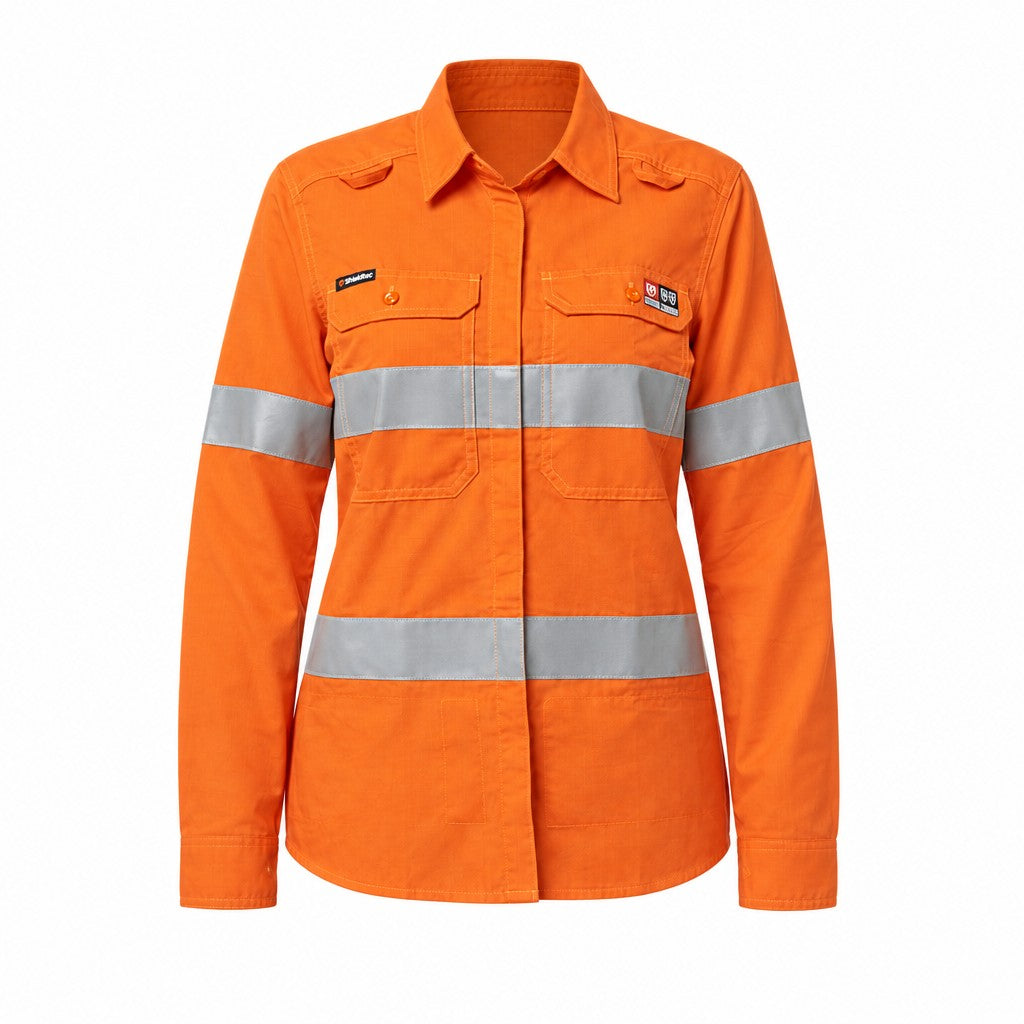 Women’s Shieldtec LENZING™ FR Hi-Vis Open Front Taped Shirt PPE2