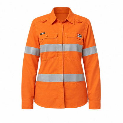 Women’s Shieldtec LENZING™ FR Hi-Vis Open Front Taped Shirt PPE2