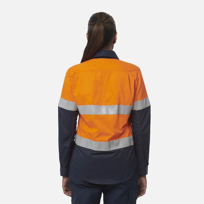 Camisa de senhora ShieldTec FR de alta visibilidade, bicolor, com frente aberta e fita de vedação, EPI2