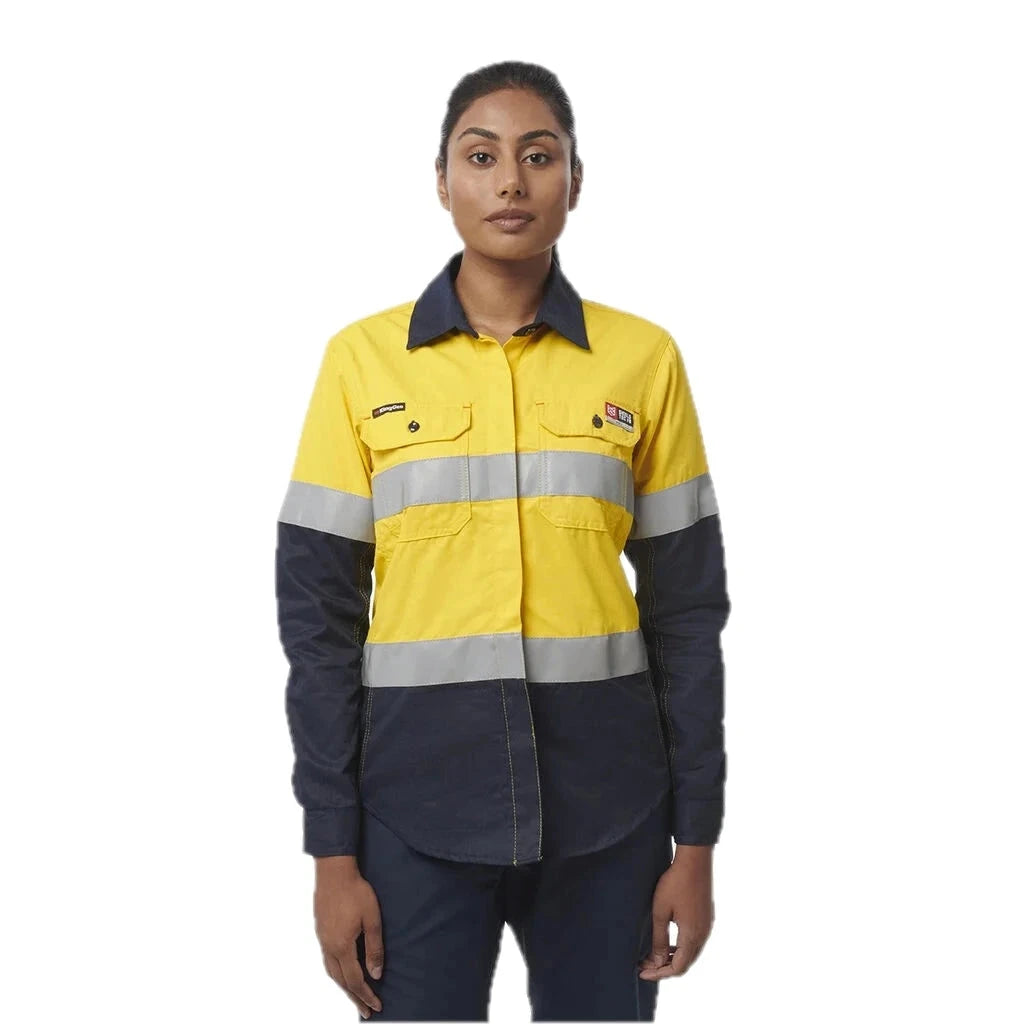 Kemeja Wanita ShieldTec FR Hi Vis 2Tone Open Front Berpita APD2