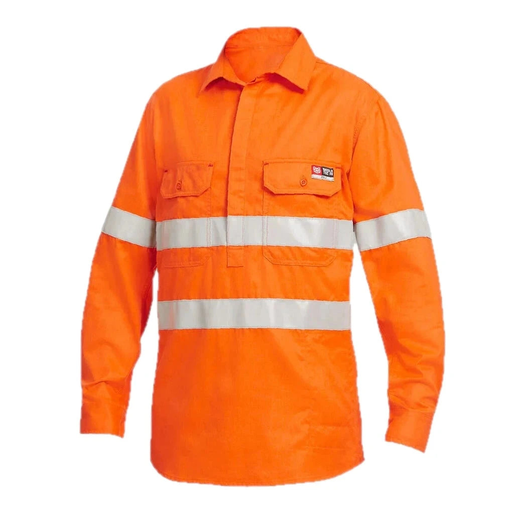 Camisola ShieldTec FR de alta visibilidade com frente fechada e fita adesiva - EPI2