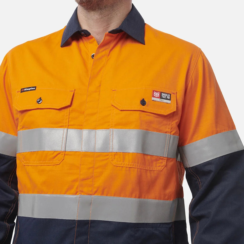 Camisola ShieldTec Fr Hi Vis bicolor com abertura frontal e fita de vedação - EPI2