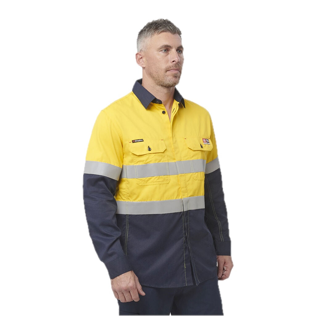 ShieldTec Fr Hi Vis 2 Tone Open Front Taped Shirt PPE2