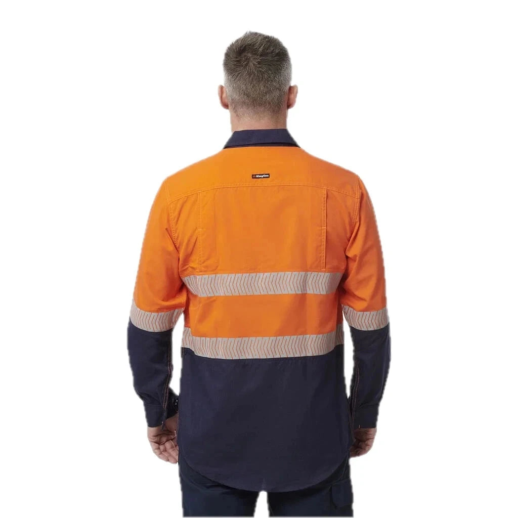 ShieldTec LENZING™ FR Hi Vis 2Tone Kemeja Berpita Depan Terbuka APD1