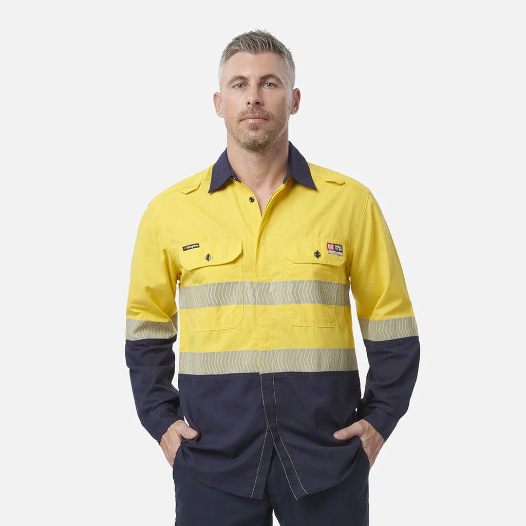 ShieldTec LENZING™ FR Hi Vis 2Tone Open Front Taped Shirt PPE1
