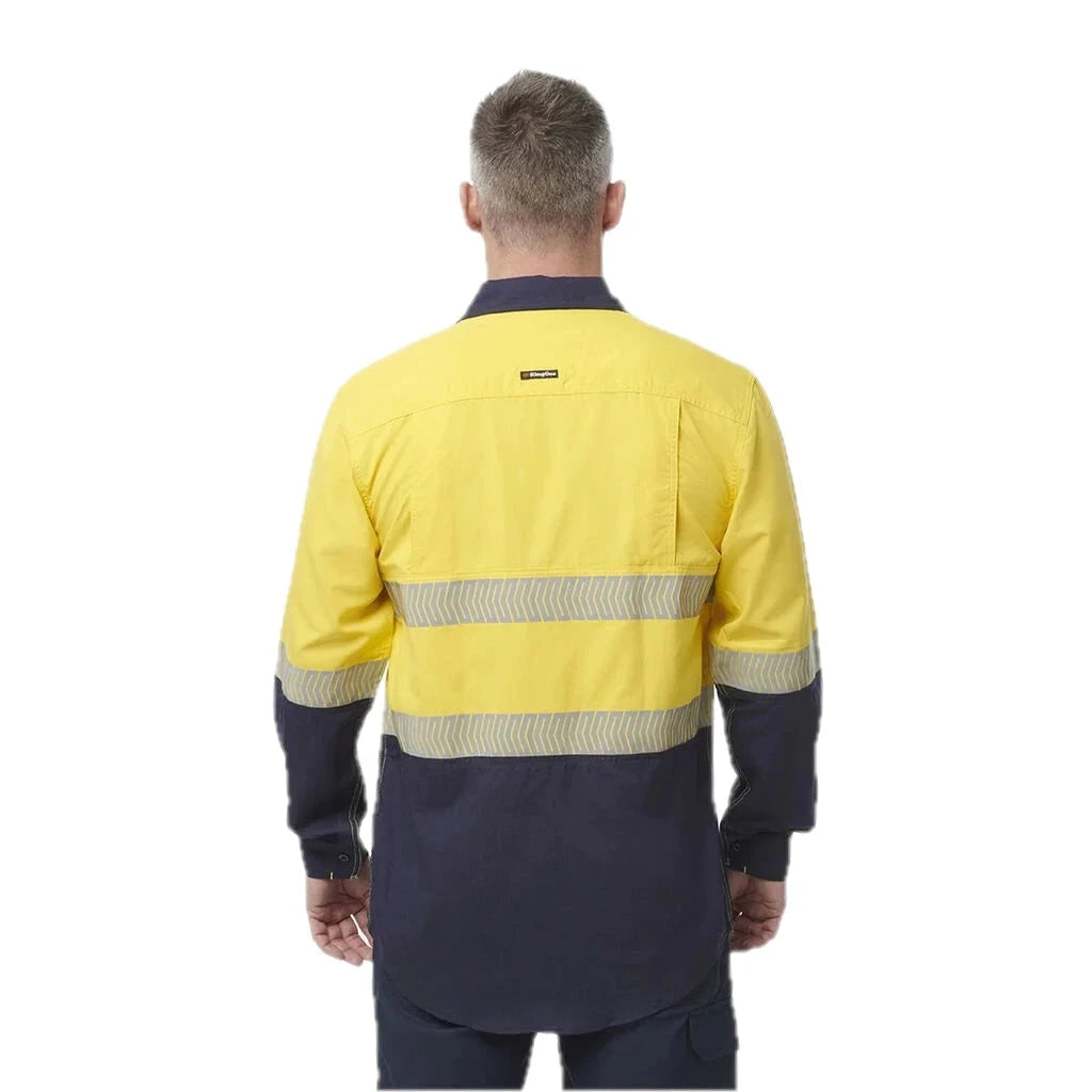 ShieldTec LENZING™ FR Hi Vis 2Tone Kemeja Berpita Depan Terbuka APD1